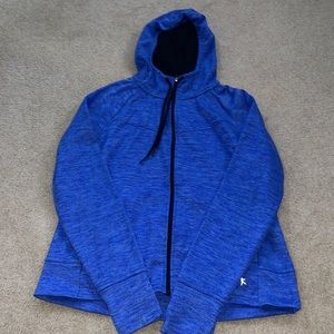 Deep blue hooded zip up jacket